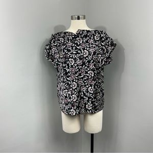 Ann‎ Taylor Black Print Blouse